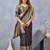 Black soft silk blend banarasi jacuard work designer party wear saree with unstitched blouse piece