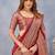 Maroon soft silk blend banarasi jacuard work designer party wear saree with unstitched blouse piece