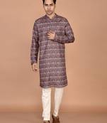 Men's traditional patola printed cotton kurta