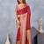 Maroon soft silk blend banarasi jacuard work designer party wear saree with unstitched blouse piece