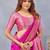 Pink soft silk blend banarasi jacuard work designer party wear saree with unstitched blouse piece