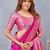 Pink silk blend banarasi saree with unstitched blouse piece