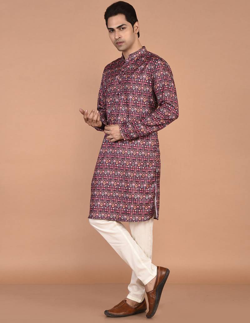 Men's traditional patola printed cotton kurta
