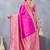 Pink soft silk blend banarasi jacuard work designer party wear saree with unstitched blouse piece