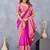 Pink soft silk blend banarasi jacuard work designer party wear saree with unstitched blouse piece