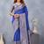 Royal blue soft silk blend banarasi jacuard work designer party wear saree with unstitched blouse piece