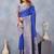 Royal blue soft silk blend banarasi jacuard work designer party wear saree with unstitched blouse piece