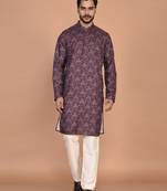 Men's  paisley print cotton kurta