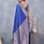 Royal blue soft silk blend banarasi jacuard work designer party wear saree with unstitched blouse piece