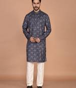 Men's  paisley print cotton kurta
