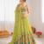 parrot green organza silk thread sequin lehenga choli set