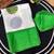 Green printed satin border saree with unstitched blouse