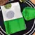 Green printed satin border saree with unstitched blouse