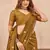Mustard linen festive saree with unstitched blouse piece