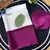 Wine purple printed satin border saree with unstitched blouse