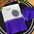Royal blue printed satin border saree with unstitched blouse