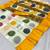Yellow printed satin border saree with unstitched blouse