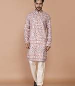Men's cotton straight printed kurta