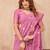 Pink linen designer party wear festive saree with unstitched blouse piece