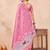 Pink linen designer party wear festive saree with unstitched blouse piece