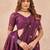 Wine linen designer party wear festive saree with unstitched blouse piece