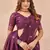 Wine linen festive saree with unstitched blouse piece