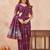 Wine linen designer party wear festive saree with unstitched blouse piece
