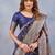 Blue soft silk blend banarasi jacuard work designer party wear saree with unstitched blouse piece