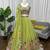 parrot green organza silk thread sequin lehenga choli set