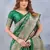 Green soft silk blend banarasi jacuard work designer party wear saree with unstitched blouse piece