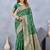 Green soft silk blend banarasi jacuard work designer party wear saree with unstitched blouse piece