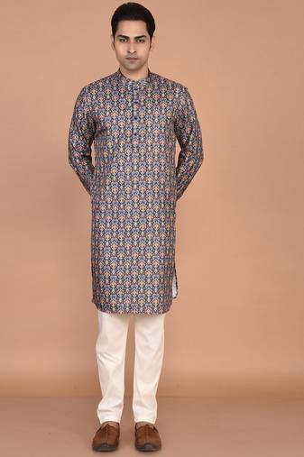 Men's traditional patola printed cotton kurta