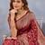 Red soft silk blend banarasi jacuard work designer party wear saree with unstitched blouse piece
