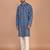 Men's leaf printed cotton kurta