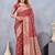 Red soft silk blend banarasi jacuard work designer party wear saree with unstitched blouse piece