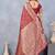 Red soft silk blend banarasi jacuard work designer party wear saree with unstitched blouse piece