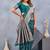 Turuoise soft silk blend banarasi jacuard work designer party wear saree with unstitched blouse piece