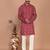 Men's leaf printed cotton kurta