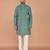 Men's leaf printed cotton kurta