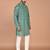 Men's leaf printed cotton kurta