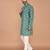 Men's leaf printed cotton kurta