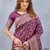 Wine soft silk blend banarasi jacuard work designer party wear saree with unstitched blouse piece