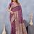 Wine soft silk blend banarasi jacuard work designer party wear saree with unstitched blouse piece