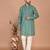 Men's leaf printed cotton kurta