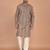 Men's leaf printed cotton kurta