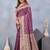 Wine soft silk blend banarasi jacuard work designer party wear saree with unstitched blouse piece