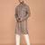 Men's leaf printed cotton kurta