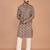 Men's leaf printed cotton kurta