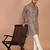 Men's leaf printed cotton kurta