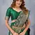 Green soft silk blend banarasi jacuard work designer party wear saree with unstitched blouse piece